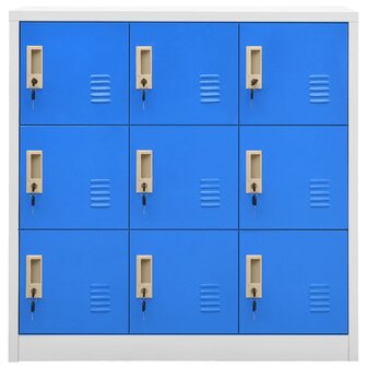 Lockerkast 90x45x92,5 cm staal lichtgrijs en blauw 2