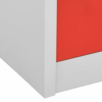 Lockerkast 90x45x92,5 cm staal lichtgrijs en rood 7