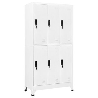 Lockerkast 90x45x180 cm staal wit 1