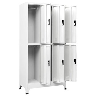 Lockerkast 90x45x180 cm staal wit 5