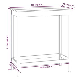 Bartafel 100x50x110 cm massief grenenhout 8