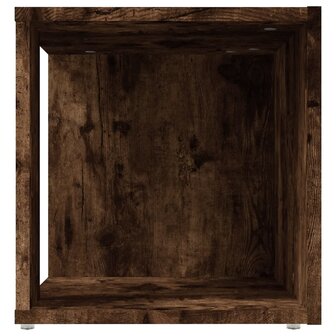 Bijzettafel 33x33x34,5 cm bewerkt hout gerookt eikenkleurig 5