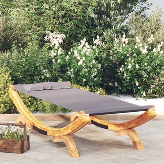 Loungebed 100x188,5x44 cm massief gebogen hout antracietkleurig 1