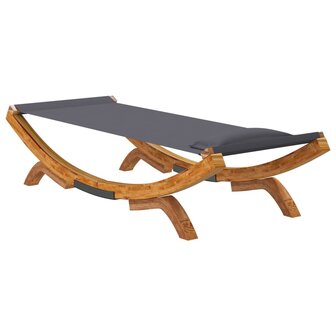 Loungebed 100x188,5x44 cm massief gebogen hout antracietkleurig 5