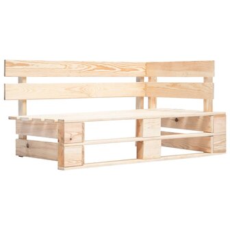 Tweezitsbank pallet met kussens ge&iuml;mpregneerd grenenhout 2