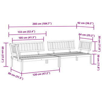 Tuinhoekbanken 2 st pallet massief acaciahout 5