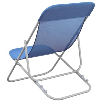 Strandstoelen 2 st textileen en gepoedercoat staal blauw 6