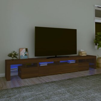 Tv-meubel met LED-verlichting 260x36,5x40 cm bruin eikenkleur 1