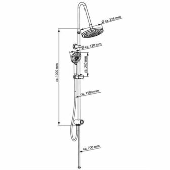 SCH&Uuml;TTE Regendoucheset MATAO RAIN chroomkleurig-matzwart 6