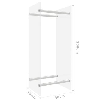 Haardhoutrek 40x35x100 cm gehard glas transparant 5