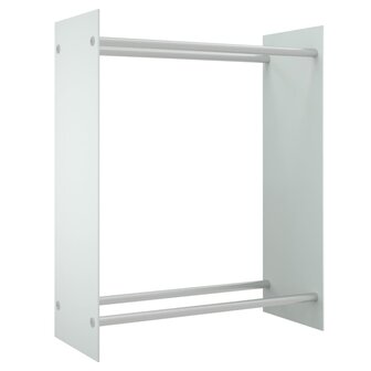 Haardhoutrek 80x35x100 cm gehard glas wit 2