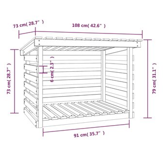 Haardhoutrek 108x73x79 cm massief grenenhout 8