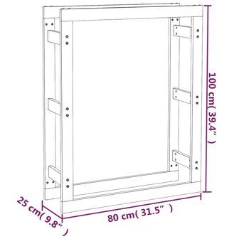 Haardhoutrek 80x25x100 cm massief grenenhout 8