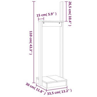 Houtblokhouder 33,5x30x110 cm massief grenenhout honingbruin 8