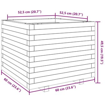 Plantenbak 60x60x49,5 cm massief grenenhout 10