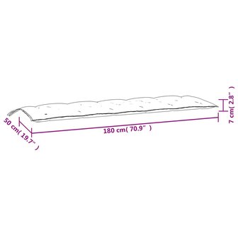 Tuinbankkussen 180x50x7 cm oxford stof rood 7