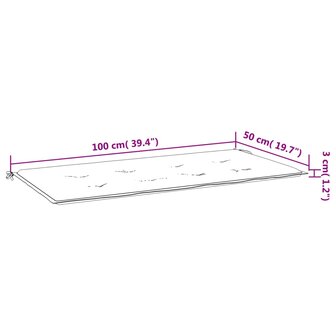 Tuinbankkussen 100x50x3 cm oxford stof zwart 7