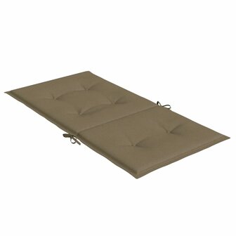 Stoelkussens 2 st lage rug 100x50x4 cm stof gem&ecirc;leerd taupe 5