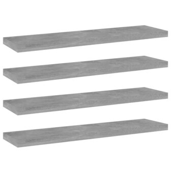 Wandschappen 4 st 40x10x1,5 cm bewerkt hout betongrijs 1