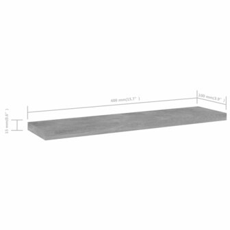 Wandschappen 4 st 40x10x1,5 cm bewerkt hout betongrijs 5