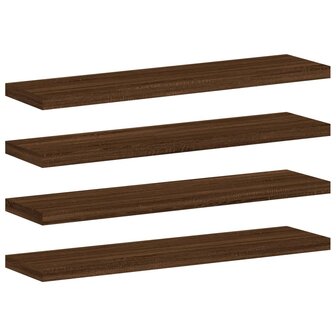 Wandschappen 4 st 40x10x1,5 cm bewerkt hout bruin eikenkleur 2