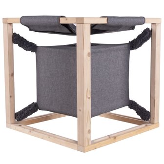 Quapas! Kattenbed met hangmat Catcube M 54x54x54 cm grijs 2