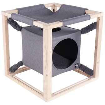 Quapas! Kattenbed met hangmat Catcube M 54x54x54 cm grijs 5