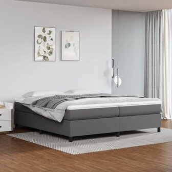 Boxspringframe kunstleer grijs 200x200 cm 1