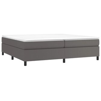 Boxspringframe kunstleer grijs 200x200 cm 3