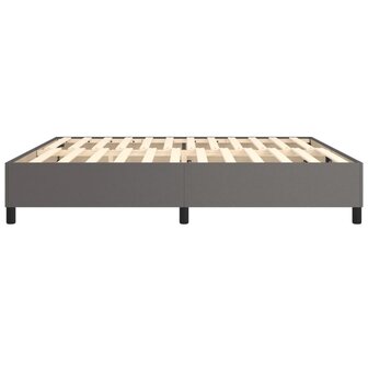 Boxspringframe kunstleer grijs 200x200 cm 6