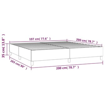 Boxspringframe kunstleer grijs 200x200 cm 9