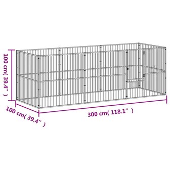 Hondenkennel 8 panelen gepoedercoat staal zwart 9