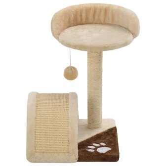 Kattenkrabpaal met sisal krabpaal 40 cm beige en bruin 4