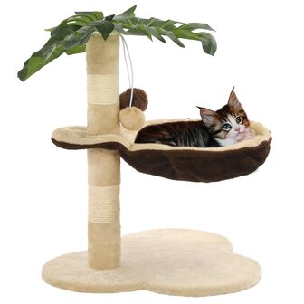 Kattenkrabpaal met sisal krabpaal 50 cm beige en bruin 1