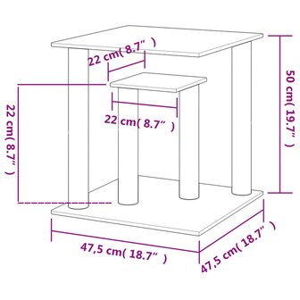 Krabpaal met platforms 50 cm cr&egrave;mekleurig 6