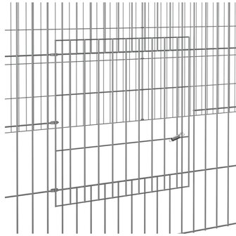 Konijnenkooi met 2 panelen 220x110x55 cm gegalvaniseerd ijzer 6