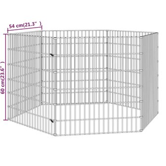 Konijnenkooi met 6 panelen 54x60 cm gegalvaniseerd ijzer 8