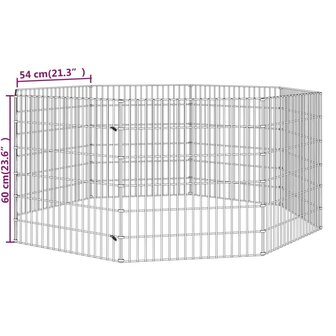 Konijnenkooi met 8 panelen 54x60 cm gegalvaniseerd ijzer 8