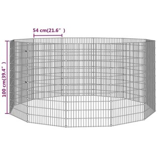 Konijnenkooi met 12 panelen 54x100 cm gegalvaniseerd ijzer 8