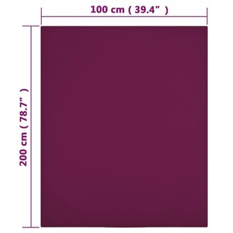 Hoeslaken jersey 100x200 cm katoen bordeauxrood 4