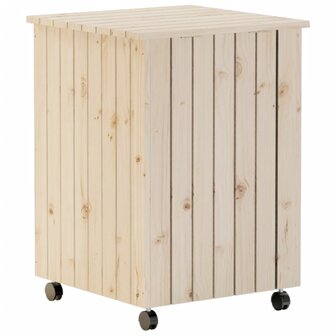 Wasmand met wielen RANA 45x45x64 cm massief grenenhout 6