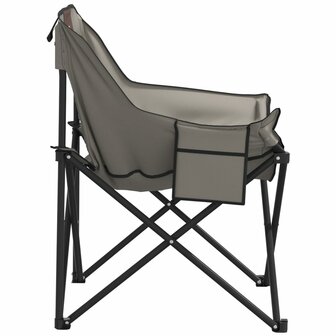 Campingstoelen 2 st met vakje inklapbaar grijs 7