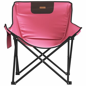 Campingstoelen 2 st met vakje inklapbaar roze 5