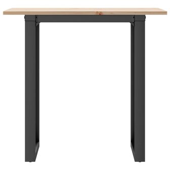 Eettafel O-frame 80x50x75 cm massief grenenhout en gietijzer 4