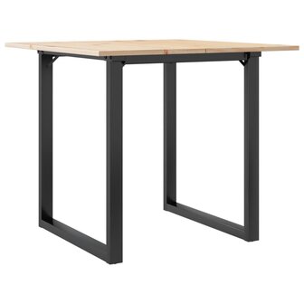 Eettafel O-frame 90x90x75 cm massief grenenhout en gietijzer 2