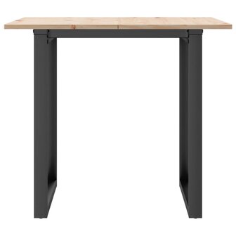 Eettafel O-frame 90x90x75 cm massief grenenhout en gietijzer 4