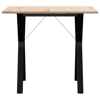 Eettafel Y-frame 90x90x75 cm massief grenenhout en gietijzer 4