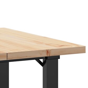 Eettafel O-frame 60x60x75,5 cm massief grenenhout en gietijzer 7