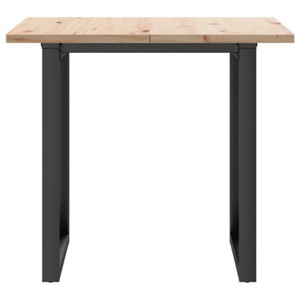 Eettafel O-frame 80x80x75,5 cm massief grenenhout en gietijzer 4