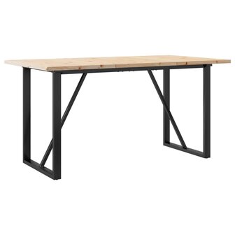 Eettafel O-frame 160x80x75,5 cm massief grenenhout en gietijzer 2